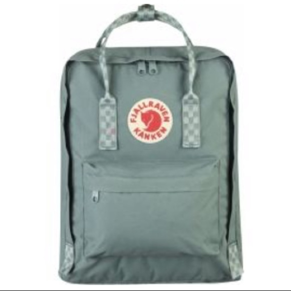 NWT frost green checkered kanken backpack